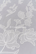 Floral embroidered bridal lace fabric, high-quality lace fabric with large floral pattern for wedding dresses // L25-835