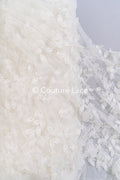 Embroidered floral lace for wedding dresses, luxury bridal lace with 3D flowers // L25-844