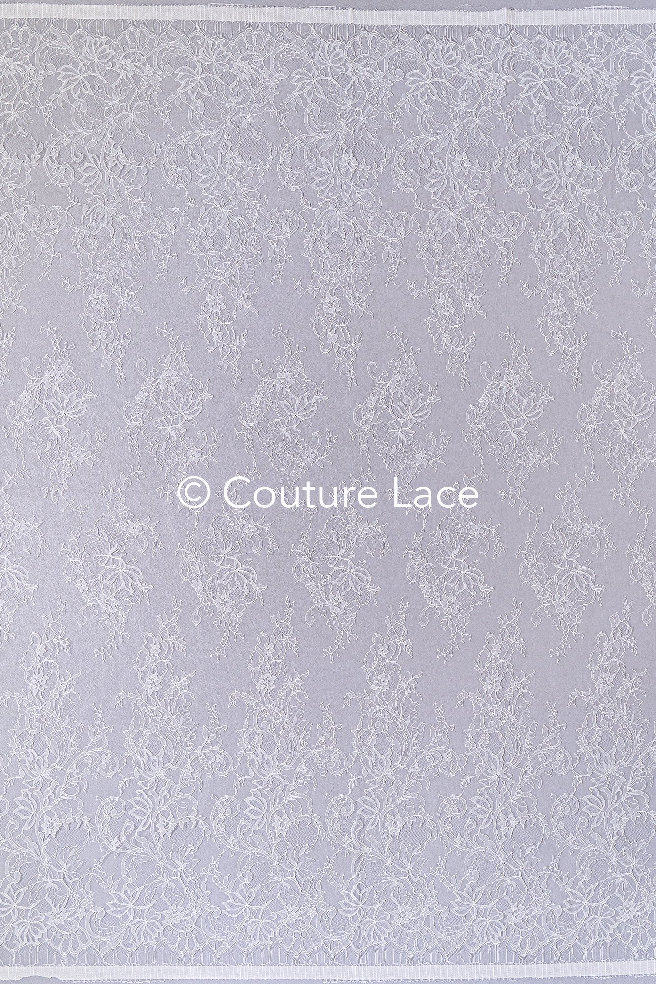 3 mètres de dentelle florale française / Dentelle florale française pour mariée // L25-052