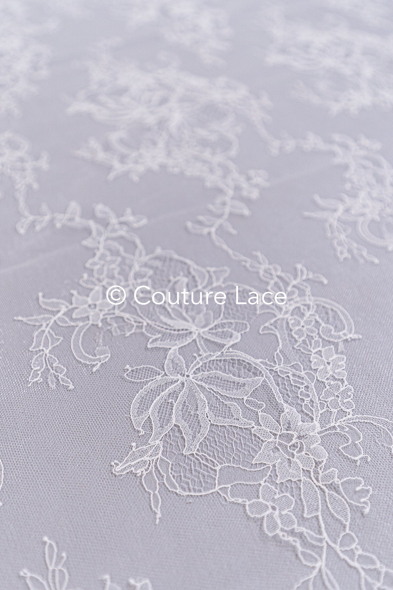 3 mètres de dentelle florale française / Dentelle florale française pour mariée // L25-052