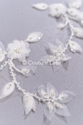 3D-Blumen Perlen-Applikationen für Brautkleider/ Brautkleidspitze Perlen Motive // A26-062