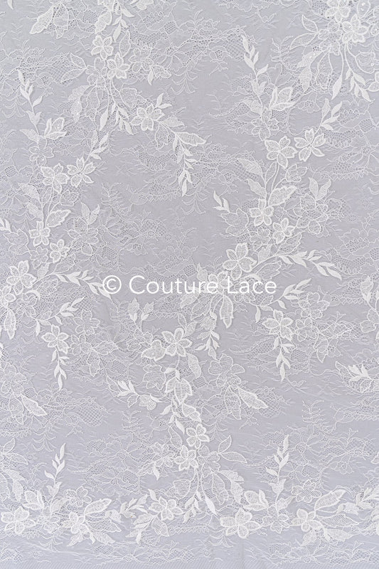 Dentelle de mariée à motif floral, dentelle française de haute qualité pour robes de mariée // L25-343