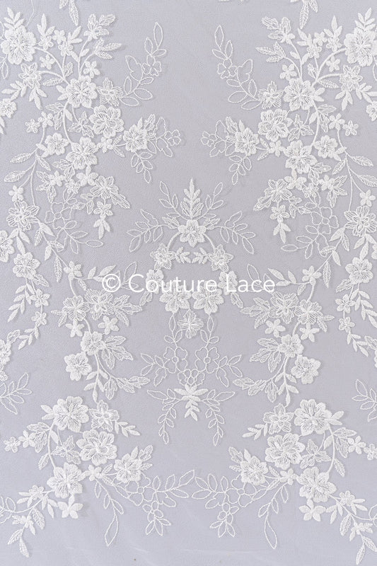 Florale Spitze für Brautkleider, Blumenstickerei für Brautmode // L25-351