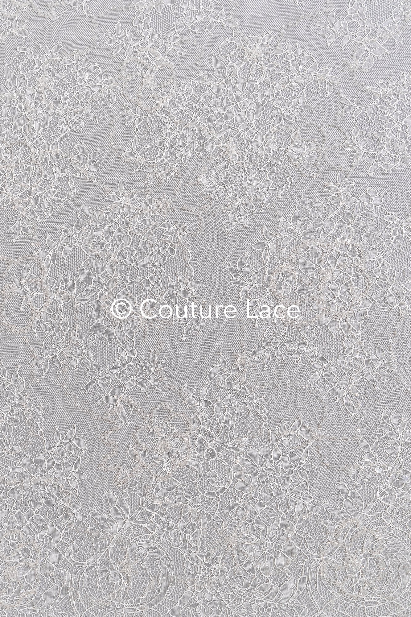 3 Meter Perlenbestickte französische Spitze/ Chantilly-Spitze mit Perlen/ Brautspitze // L25-429