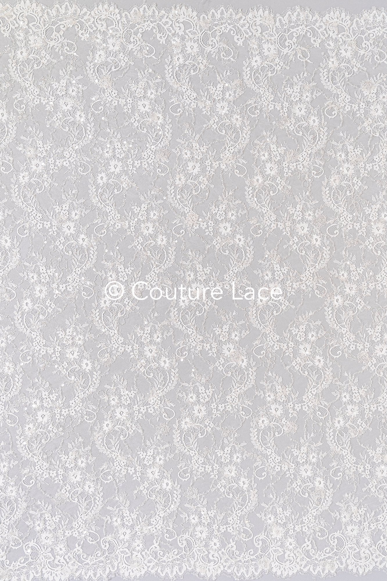 3 Meter Perlenbestickte französische Spitze/ Chantilly-Spitze mit Perlen/ Brautspitze // L25-479