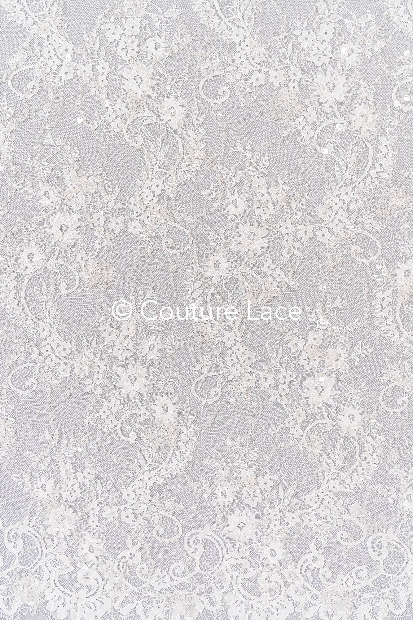 3 Meter Perlenbestickte französische Spitze/ Chantilly-Spitze mit Perlen/ Brautspitze // L25-479