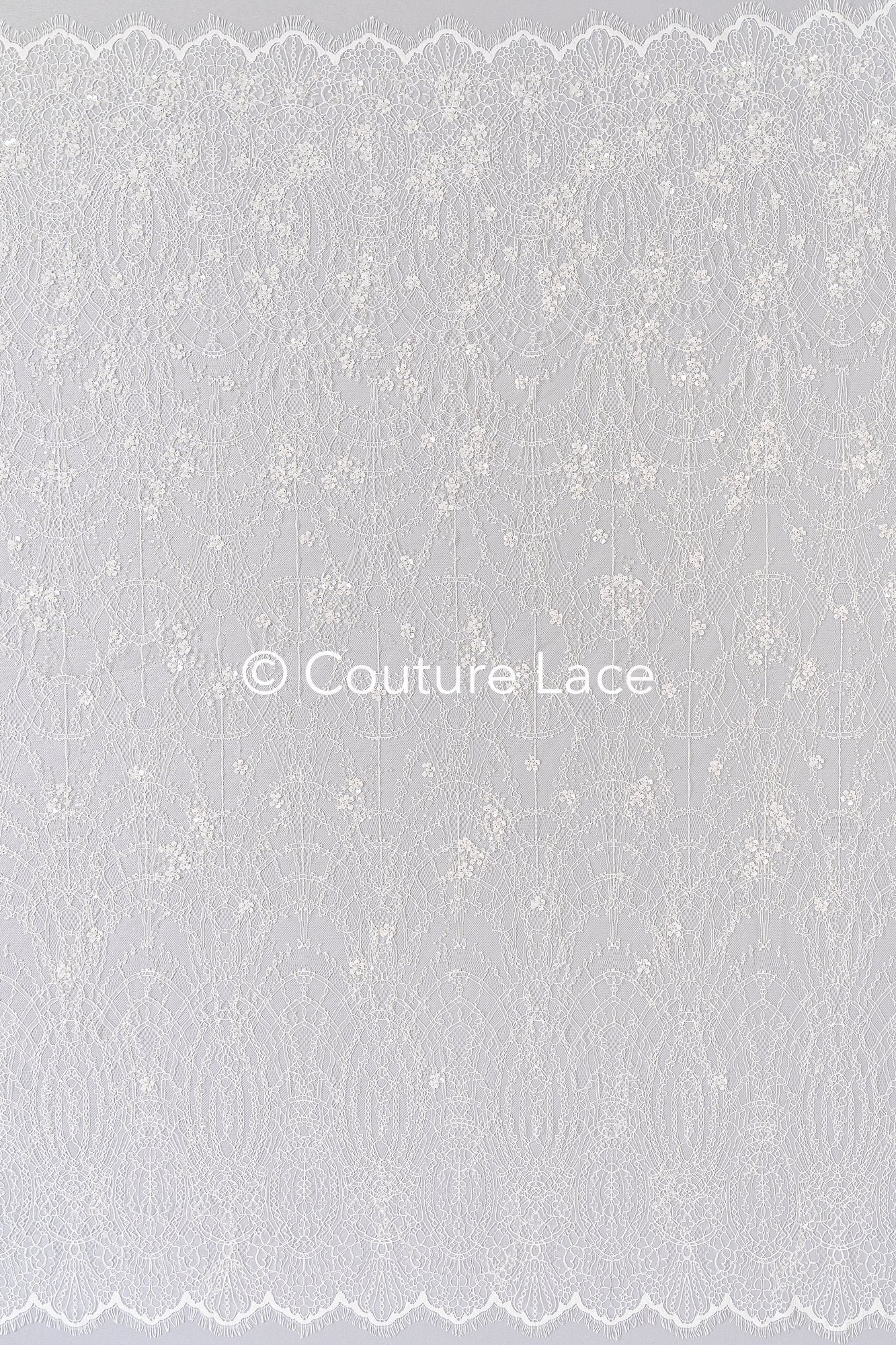 3 Meter Perlenbestickte französische Spitze/ Chantilly-Spitze mit Perlen/ Brautspitze // L25-486