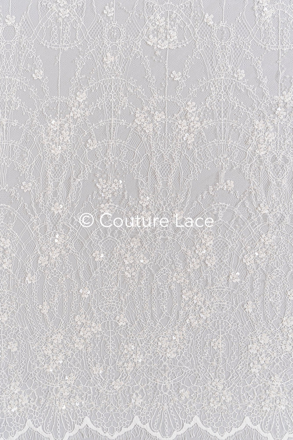 3 Meter Perlenbestickte französische Spitze/ Chantilly-Spitze mit Perlen/ Brautspitze // L25-486