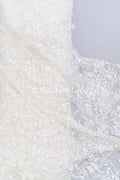 3D Blumen Spitzenstoff Off-White/ Braut Spitzenstoff/ romantischer Spitzenstoff mit 3D Blumen/ Hochzeit Spitzenstoff// L25-664B