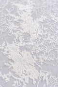 Exquisite Florale Spitze für Brautkleider/ Luxus Brautspitze mit Perlenstickerei // L25-870