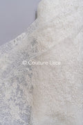 Exquisite Florale Spitze für Brautkleider/ Luxus Brautspitze mit Perlenstickerei // L25-870