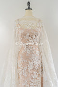 Luxurious floral bridal lace embroidered on fine French lace/ High-quality bridal lace // L25-846