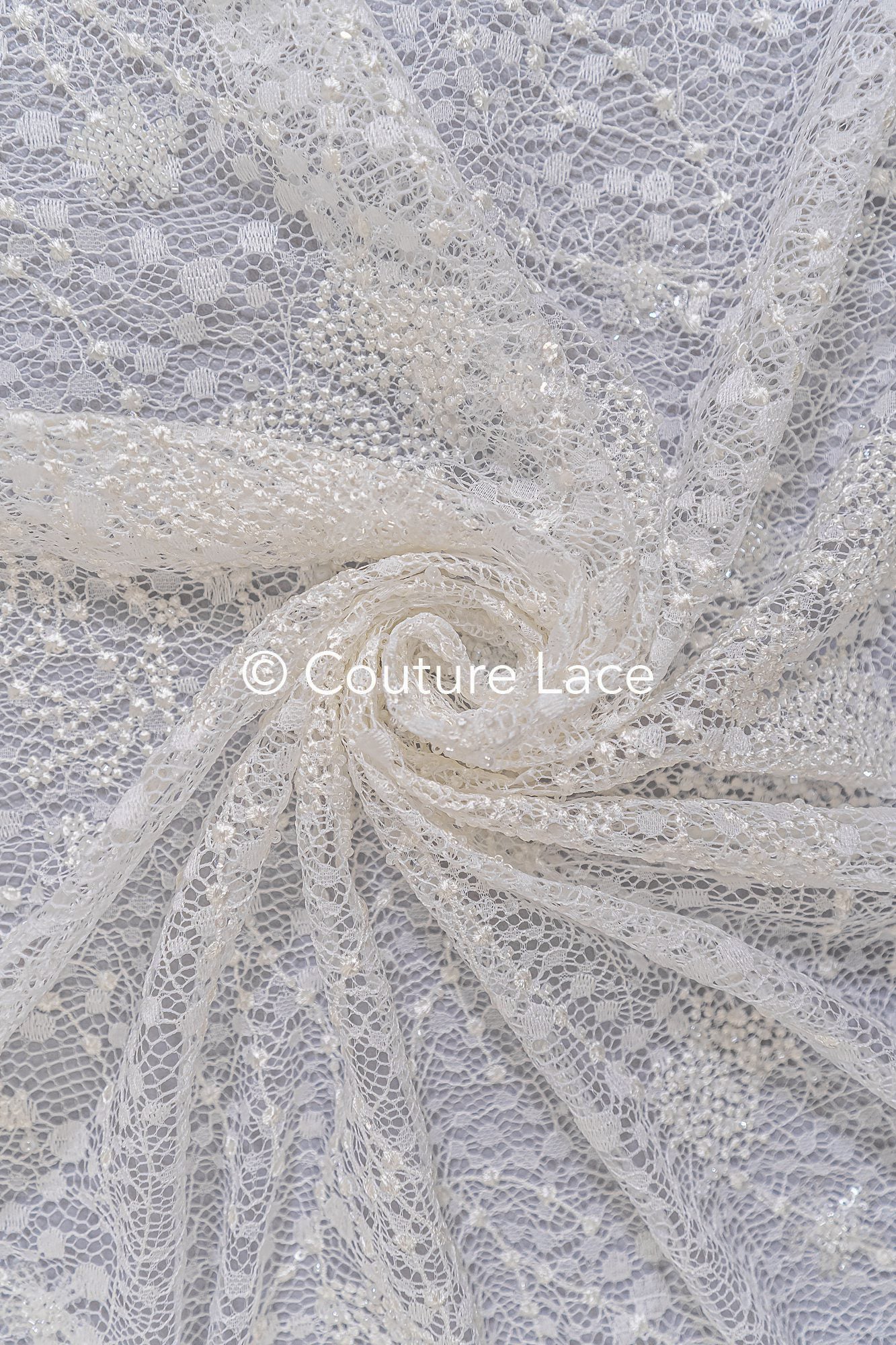 Braut Spitzenstoff mit Blumenmuster, perlenbestickte Spitze für Brautkleider mit floralem Muster// L25-857