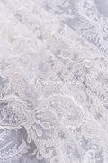 Encaje floral para vestidos de novia, encaje de novia bordado con motivo floral // L25-858