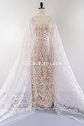 Encaje floral para vestidos de novia, encaje de novia bordado con motivo floral // L25-858