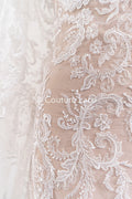 Encaje floral para vestidos de novia, encaje de novia bordado con motivo floral // L25-858
