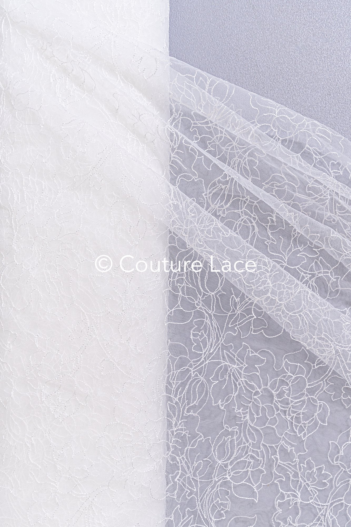 Feine Brautspitze mit Blumenmuster/Floral bestickte Spitze für Brautkleider // L25-863