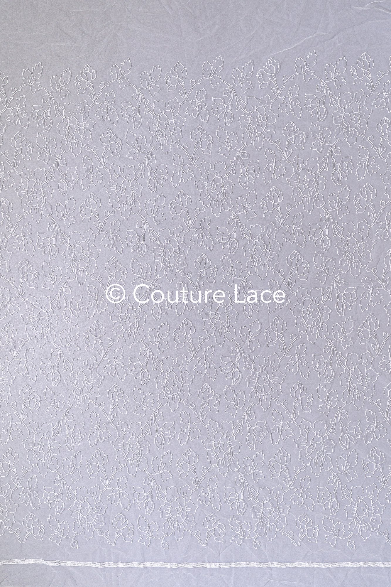 Feine Brautspitze mit Blumenmuster/Floral bestickte Spitze für Brautkleider // L25-863