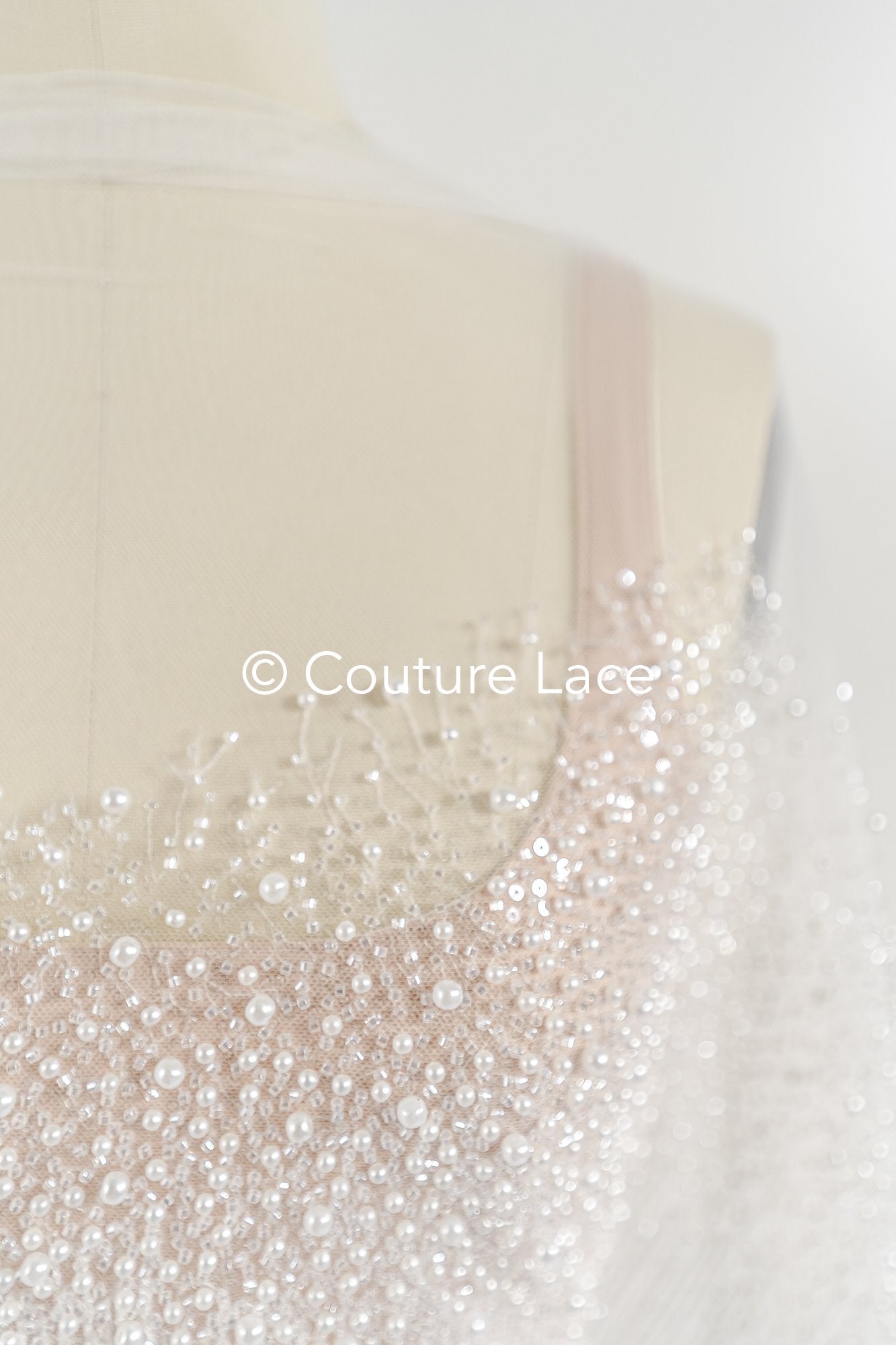 Glitzernde Pailletten Spitze mit Streifen-Muster für Brautkleider & Hochzeitsmode // L26-005