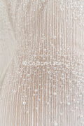 Glitzernde Pailletten Spitze mit Streifen-Muster für Brautkleider & Hochzeitsmode // L26-005