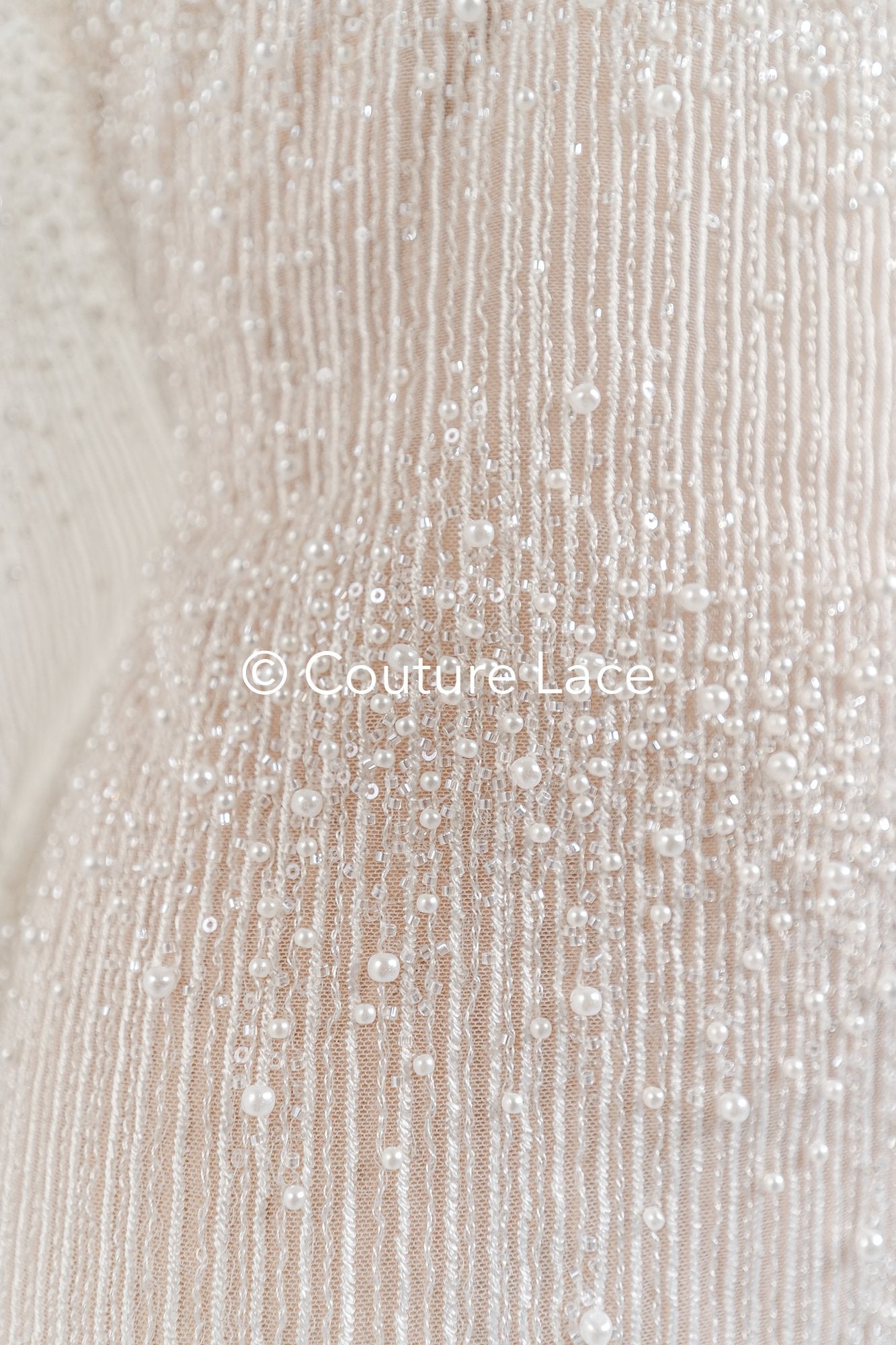 Glitzernde Pailletten Spitze mit Streifen-Muster für Brautkleider & Hochzeitsmode // L26-005