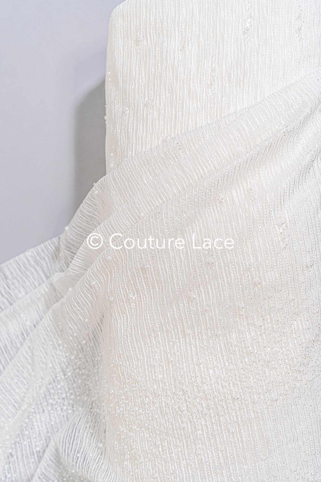 Glitzernde Pailletten Spitze mit Streifen-Muster für Brautkleider & Hochzeitsmode // L26-005