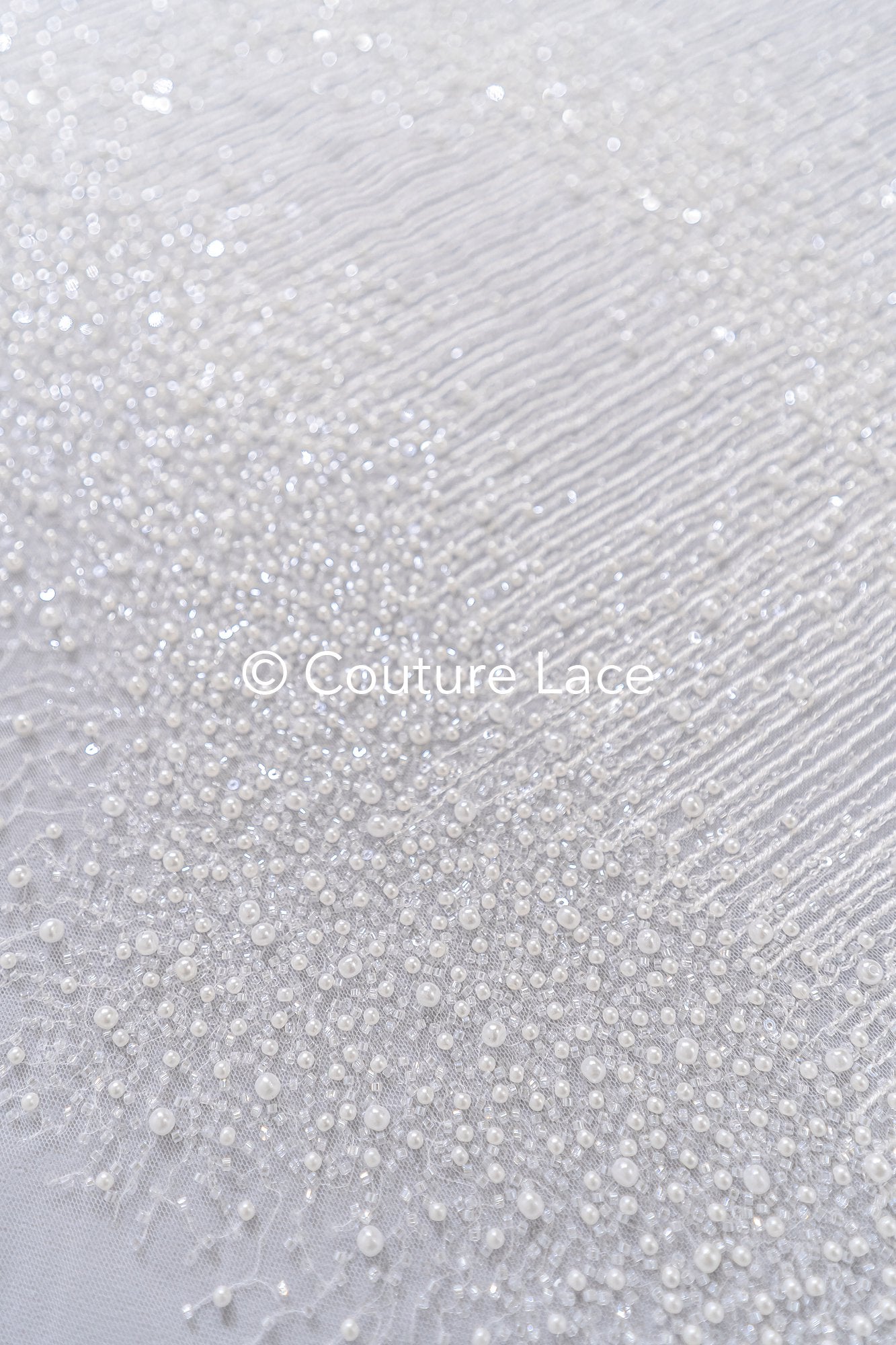 Glitzernde Pailletten Spitze mit Streifen-Muster für Brautkleider & Hochzeitsmode // L26-005
