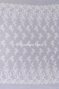 Luxuriöse Blumen-Spitze mit floralen Mustern, Feinste Brautspitze für luxuriöse Brautkleider // L26-012B