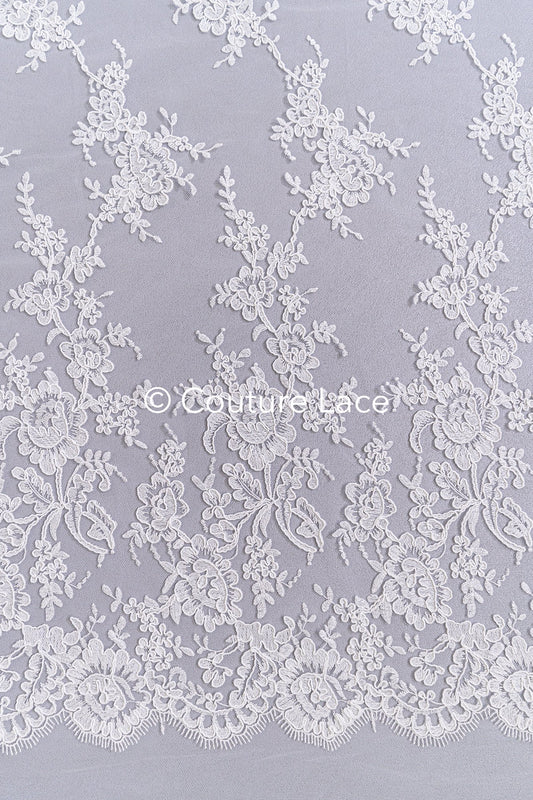 Luxurious floral lace with floral patterns, finest bridal lace for luxurious wedding dresses //L26-012B