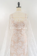 Braut Spitzenstoff mit Blumenmuster, Hochwertiger Spitzen Stoff für Brautkleider // L26-013B