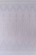 Bestickte Ornamentspitze L26-034B in Off-White in der flach ausgelegten Gesamtansicht.