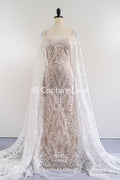 Encaje floral para vestidos de novia, encaje de novia bordado con motivo floral // L26-077B