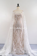 Encaje floral para vestidos de novia, encaje de novia bordado con motivo floral // L26-077B