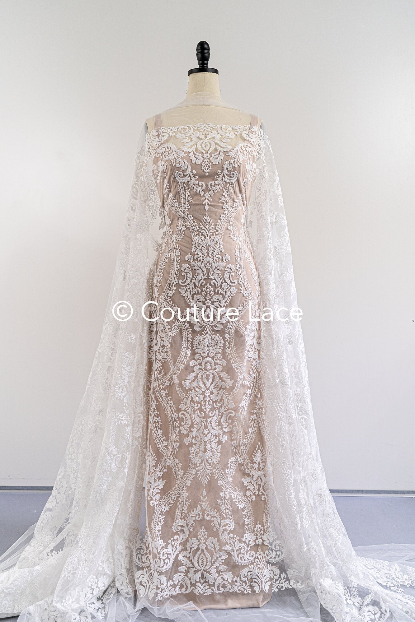 Encaje floral para vestidos de novia, encaje de novia bordado con motivo floral // L26-077B