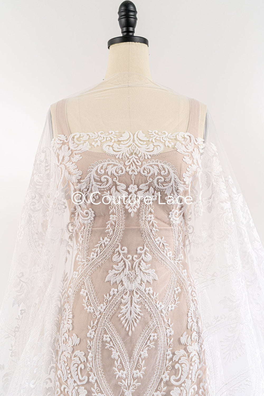 Encaje floral para vestidos de novia, encaje de novia bordado con motivo floral // L26-077B