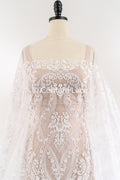 Encaje floral para vestidos de novia, encaje de novia bordado con motivo floral // L26-077B