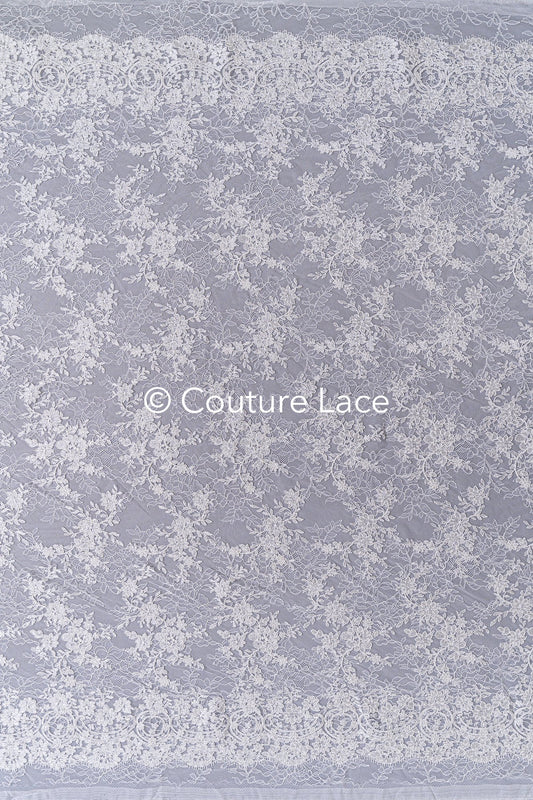 Encaje floral lujoso con motivos florales, encaje nupcial fino para vestidos de novia de lujo // L26-270B