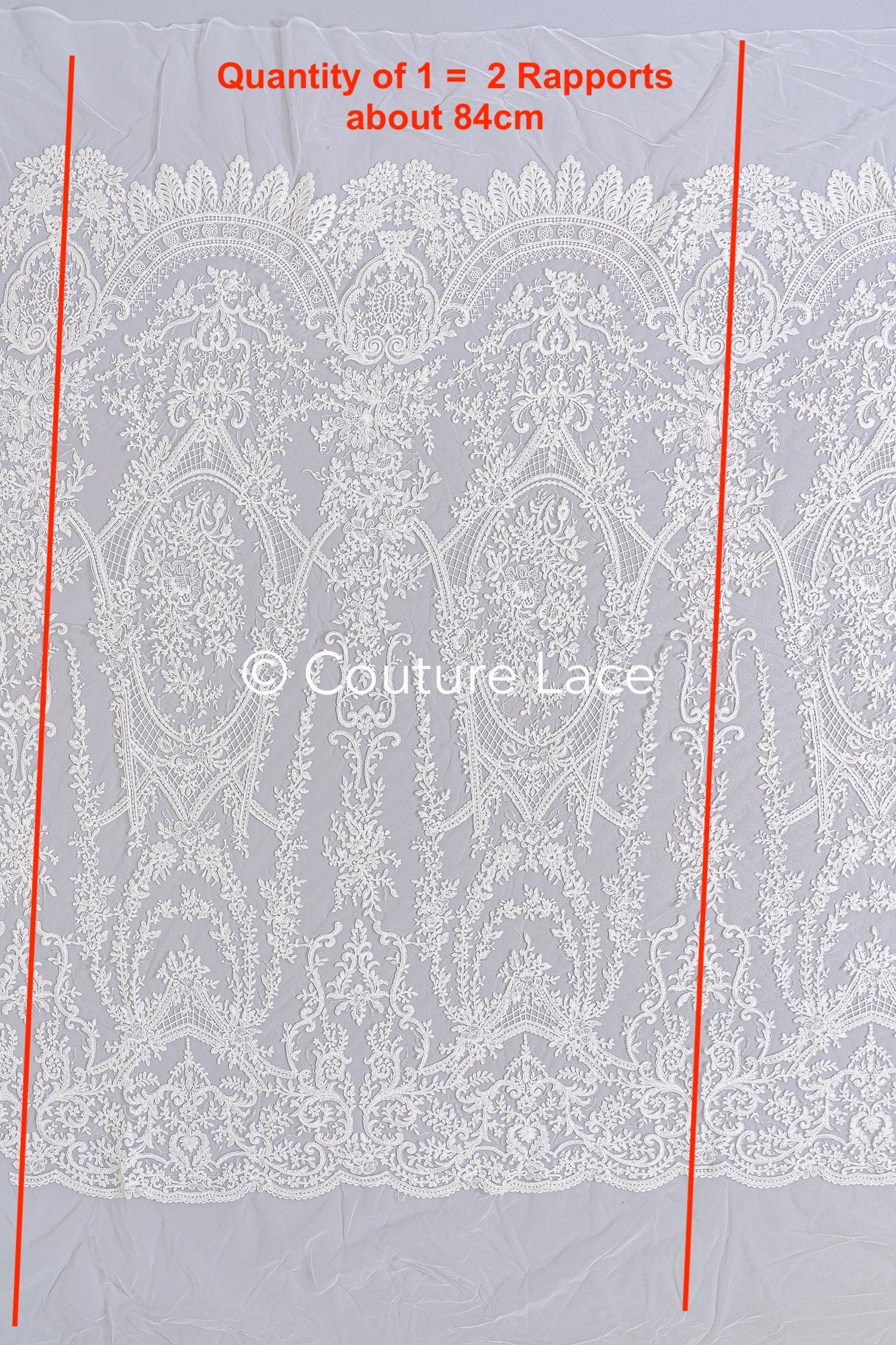 Dentelle de Mariée Luxueuse à Motif Floral Baroque // L26-276