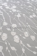 Floral bridal lace/ bridal lace material/ cream bridal lace/ floral wedding lace with sequins/ couture lace// L23-631