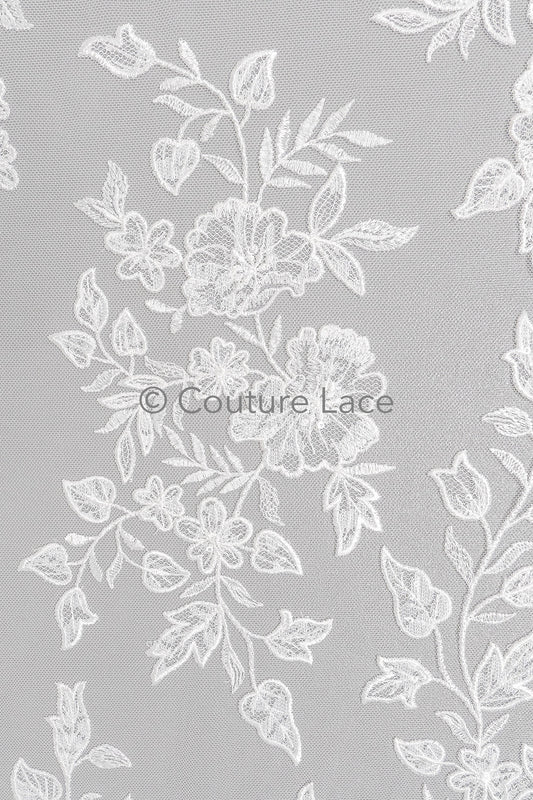Blumen Spitze Off-White/ romantische Braut Spitze/ französische Brautspitze/ florale Braut Spitze// L23-593