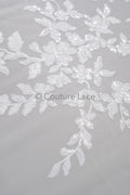 Blumen Braut Spitze Off-White/ Braut Spitzenstoff/ Blumen Hochzeit Spitze/ Couture Spitze// L23-552