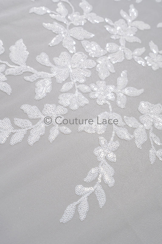 Blumen Braut Spitze Off-White/ Braut Spitzenstoff/ Blumen Hochzeit Spitze/ Couture Spitze// L23-552