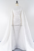 Jacquard nupcial con motivo floral – Off-White, elegante jacquard satinado // R-047-WE