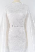 Jacquard nupcial con motivo floral – Off-White, elegante jacquard satinado // R-047-WE