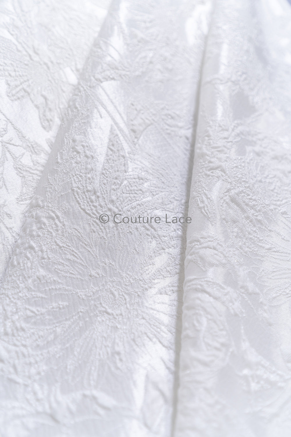 Jacquard nupcial con motivo floral – Off-White, elegante jacquard satinado // R-047-WE