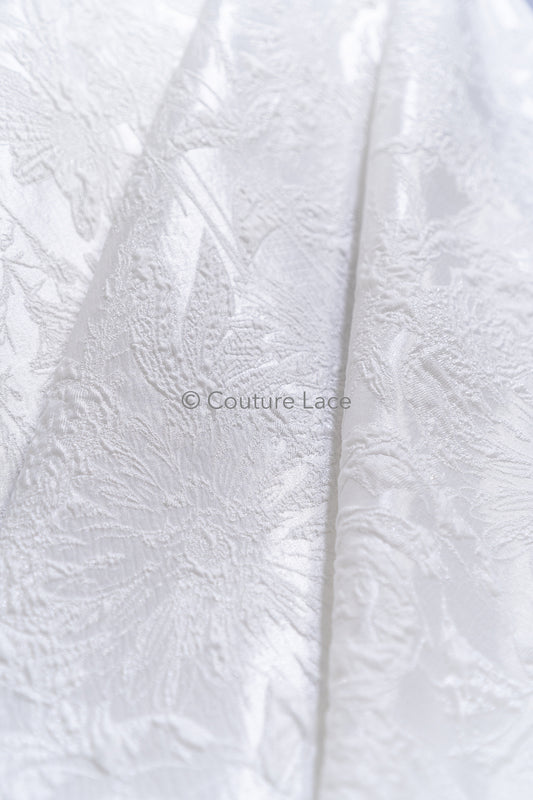 Jacquard nupcial con motivo floral – Off-White, elegante jacquard satinado // R-047-WE