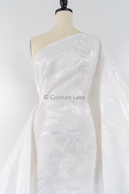 Jacquard nupcial con motivo floral – Off-White, elegante jacquard satinado // R-047-WE