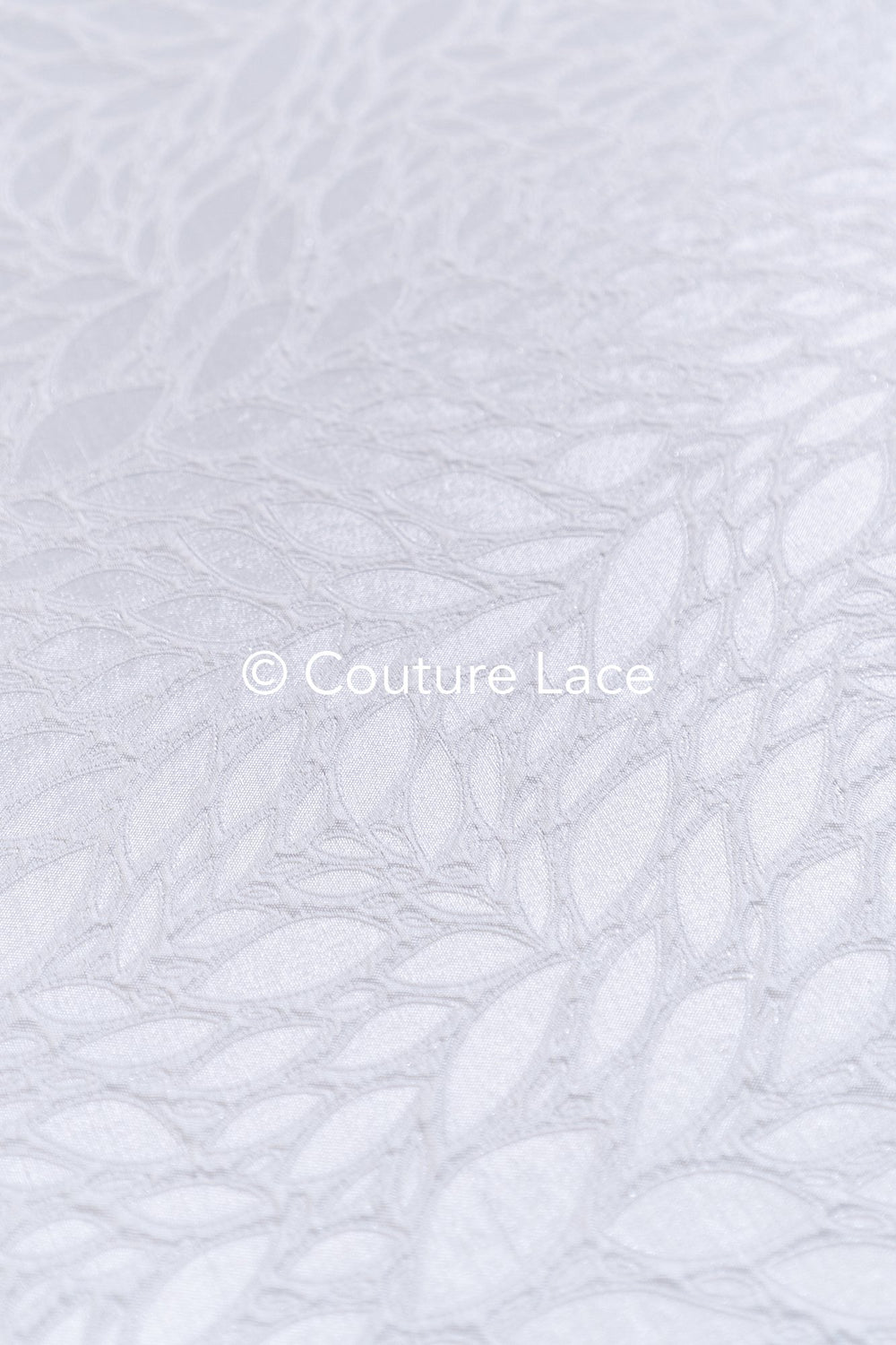 Elegant jacquard bridal fabric with abstract leaf pattern – Off-White, modern bridal satin jacquard // R-048