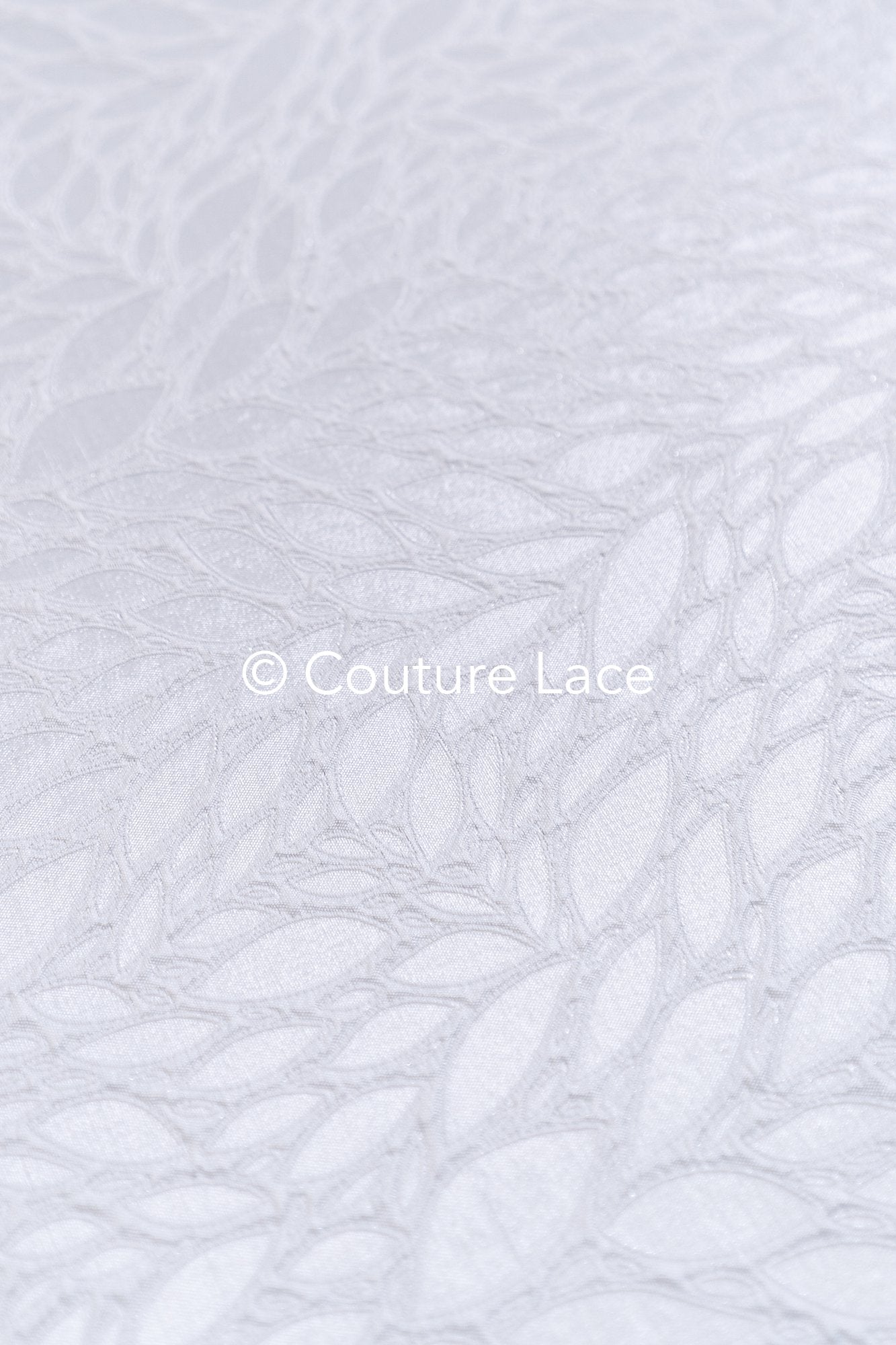 Elegant jacquard bridal fabric with abstract leaf pattern – Off-White, modern bridal satin jacquard // R-048