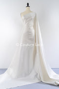 Structured Mikado Fabric Off-White with Silver Lyrex Threads – Perfect for Princess Wedding Dresses &amp; Decoration// R-136